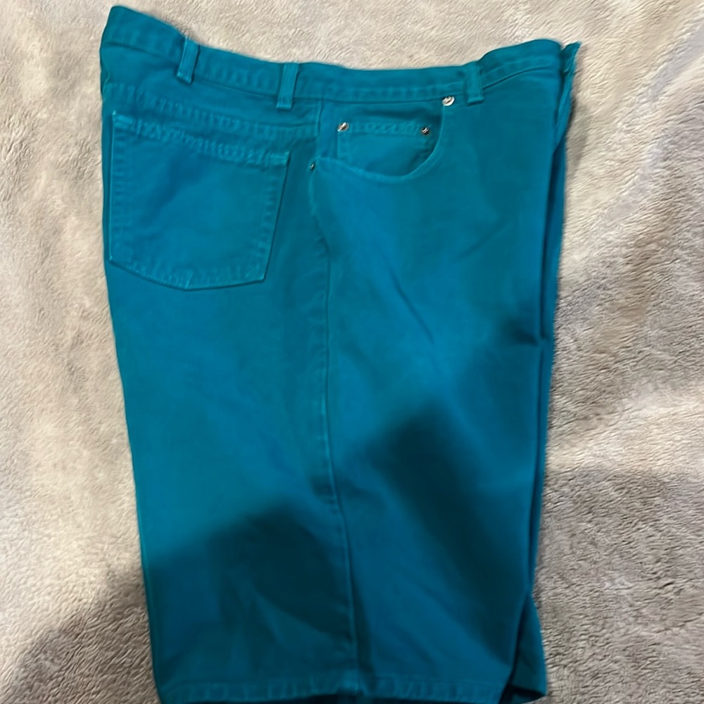 I.O.U. Extra Blue Legendary Denim size 38 teal green old school retro